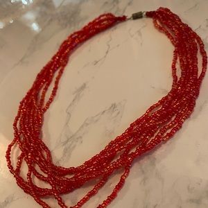 3 for $25 Red beaded necklace